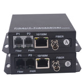 2 Port Telephone and 100Mbps Ethernet Over Fiber Converters 1 Set - 2 Phone Lines POTS Over Fiber Optic, ST interface ,Single Mode 20Km and Multimode 500m, Support Called id, Ring and Fax